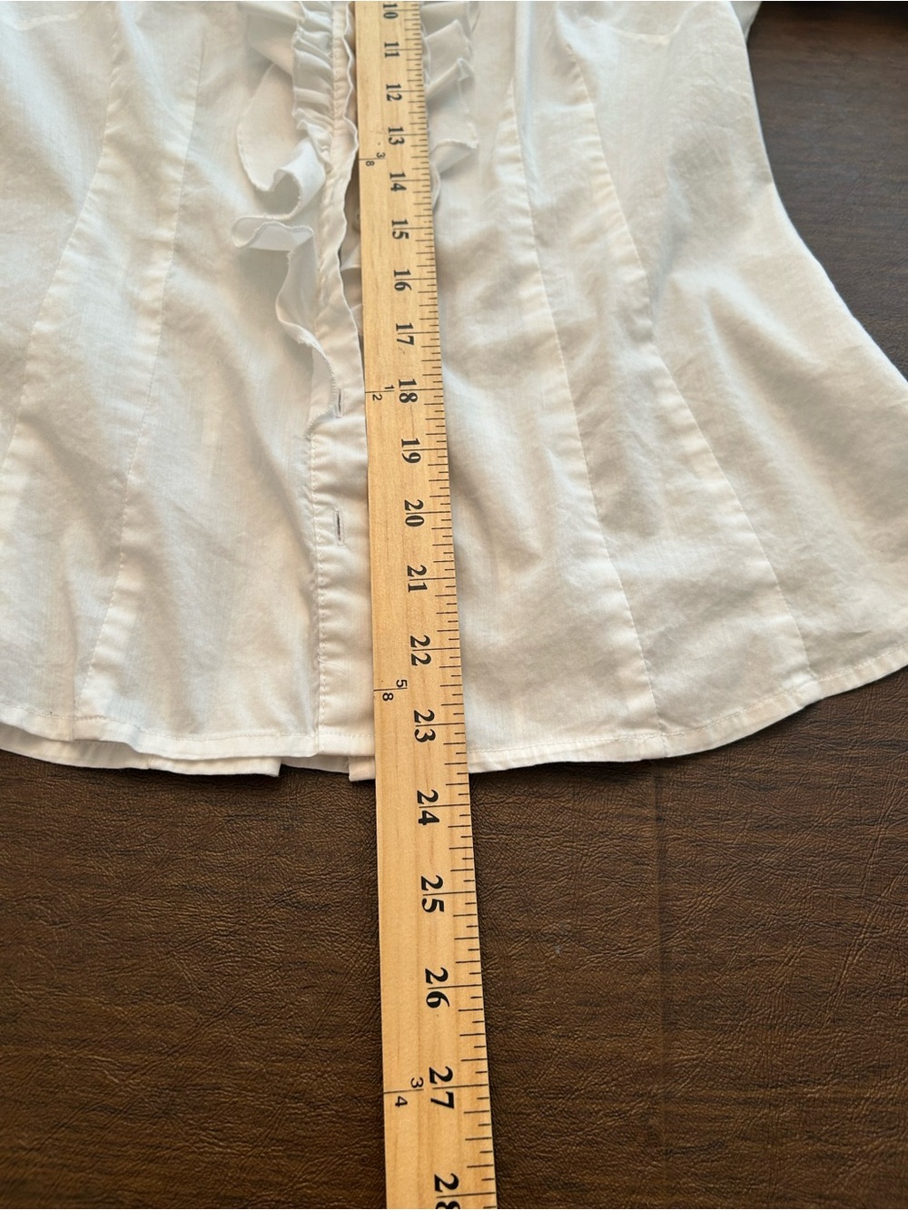 bebe White Ruffled Puff-Sleeve Button Down Shirt - Picture 8 of 9